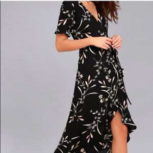 Lulus high low wrap dress